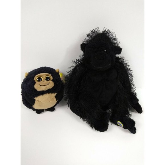 Ty Beanie Ballz TANK 5" GORILLA Plush w/ Tags + GANZ Webkinz 8" Gorilla No Code - Picture 4 of 12